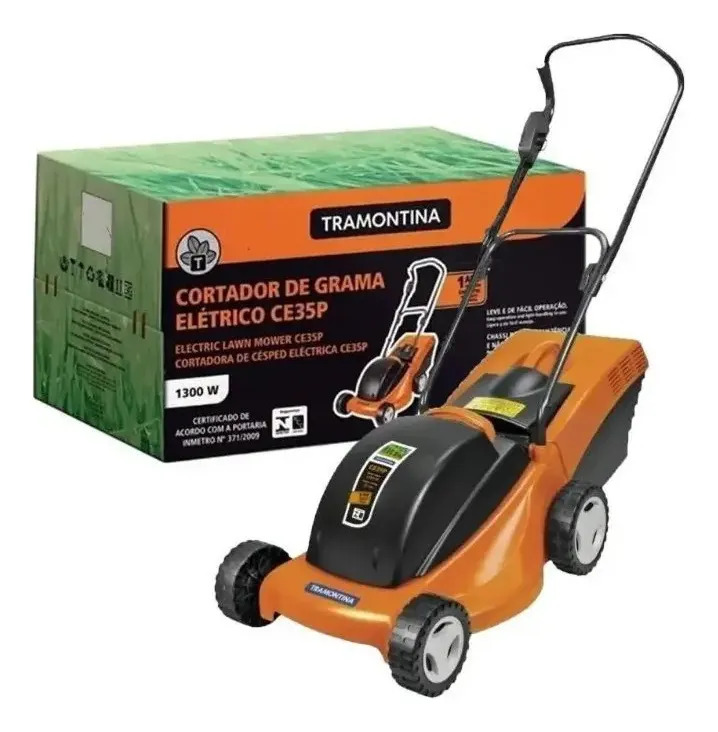 Cortadora De Cesped Tramontina Ce35p 1300w C/recolector Naranja/negro