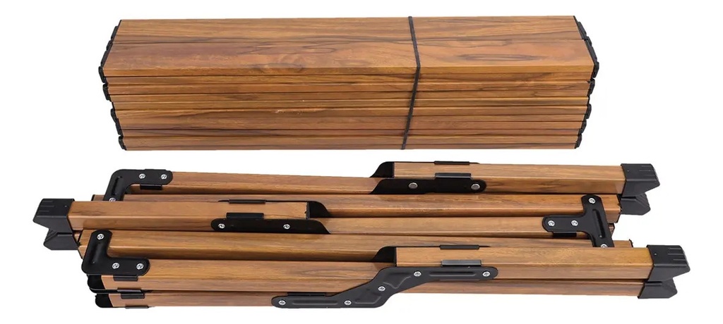 Mesa De Camping Kushiro Ku1mes0012 Enrrollable De Aluminio Marrón