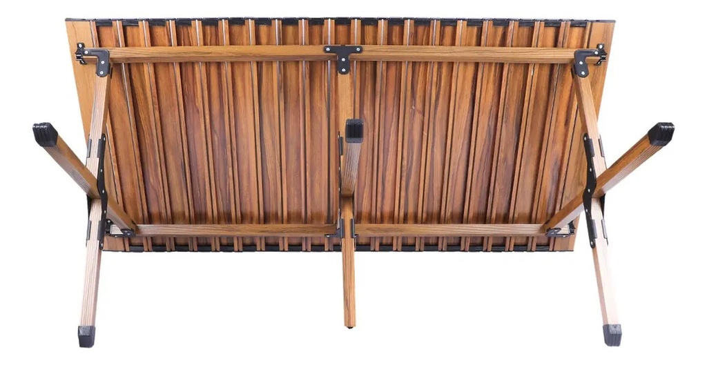 Mesa De Camping Kushiro Ku1mes0012 Enrrollable De Aluminio Marrón