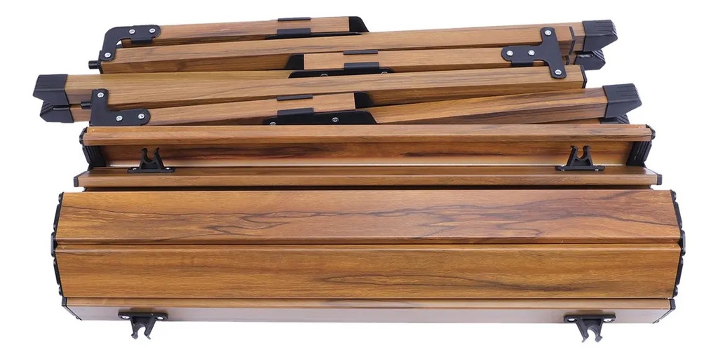 Mesa De Camping Kushiro Ku1mes0012 Enrrollable De Aluminio Marrón