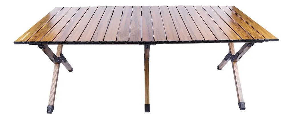 Mesa De Camping Kushiro Ku1mes0012 Enrrollable De Aluminio Marrón