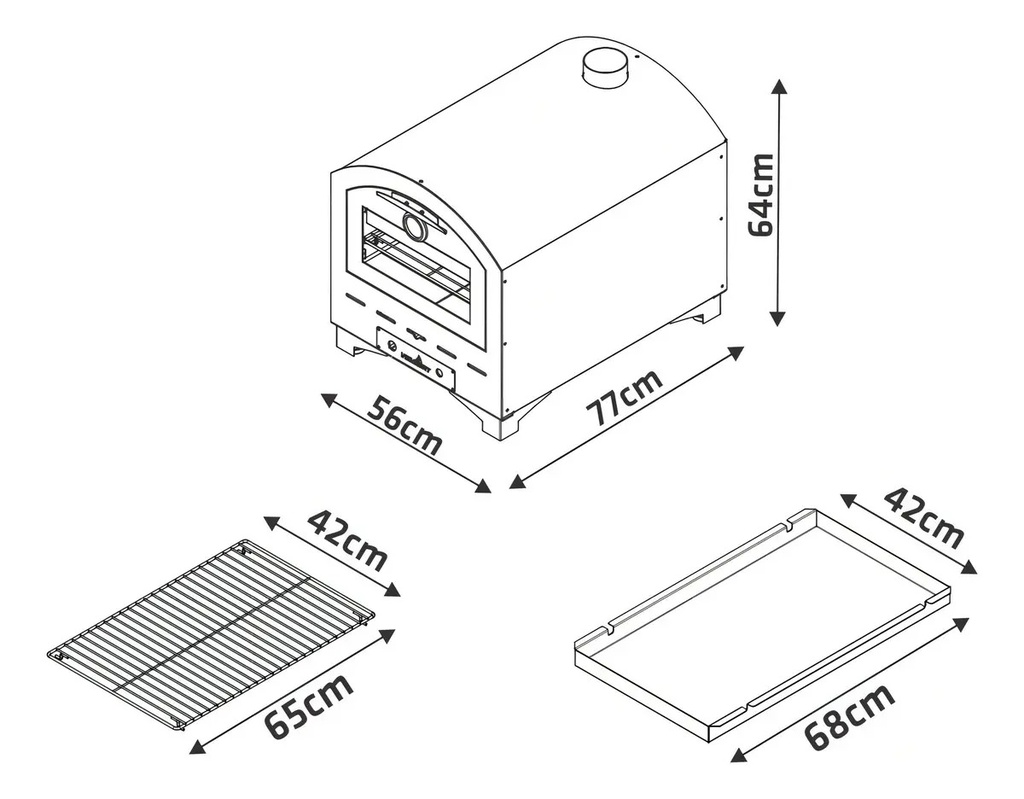 Horno De Mesa Tromen Tango 560 A Gas Gourmet  56l Multigas Gris Oscuro