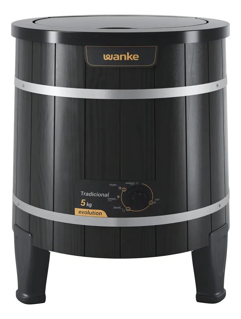 Lavarropas Semiautomático Wanke Tradicional Evolución 5kg Negro