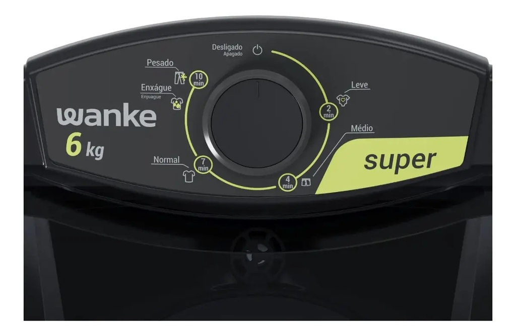 Lavarropas Wanke Semiautomático Super 6kg Lwli060tear Negro