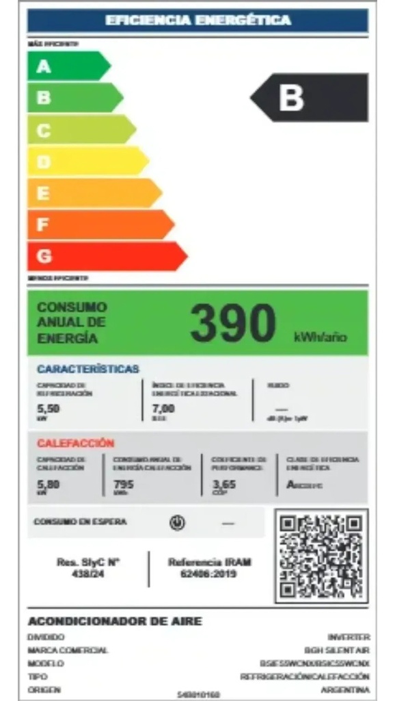 Aire Acondicionado Inverter Bgh Bsi55wcnx 5500w Frio/calor Blanco