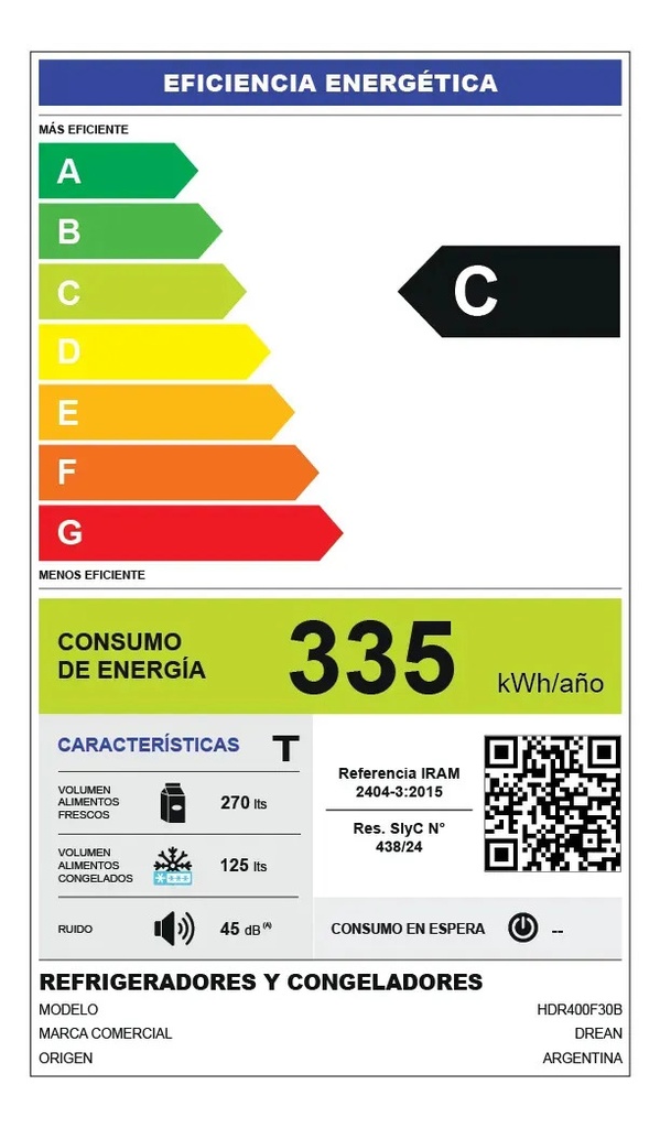 Heladera Con Freezer Drean Hdr400f30b 397l Ciclica Blanca Blanco