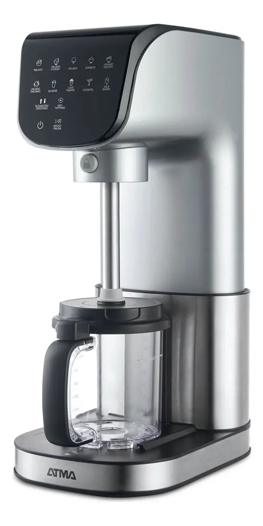 Máquina De Helado Atma Icmat1010n 10 Programas 500w Inox Plateado
