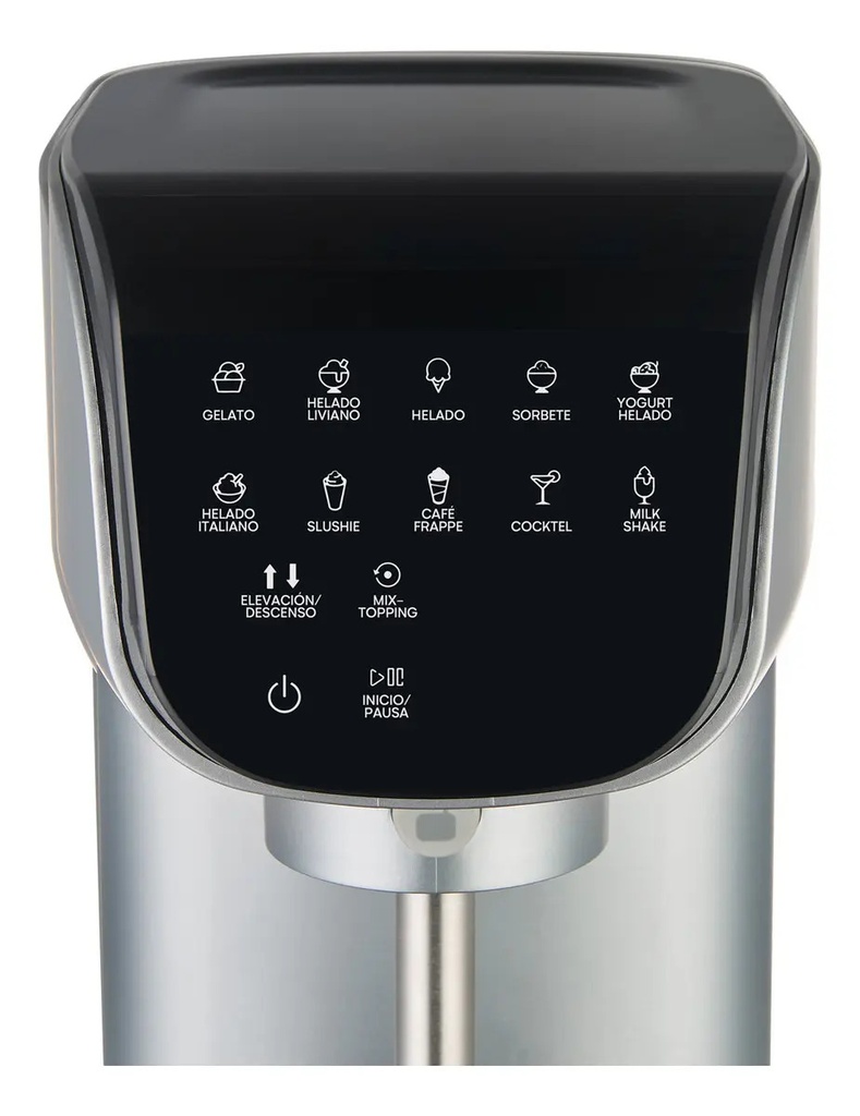 Máquina De Helado Atma Icmat1010n 10 Programas 500w Inox Plateado