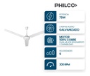 Ventilador Philco De Techo 56  Vtep5619p Sin Luz Blanco 1.422 M 50 Blanco Acero Galvanizado 3