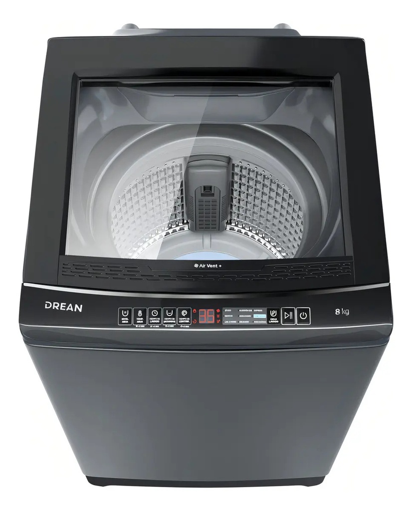 Lavarropas Drean Lpdr0865iLG 8kg Carga Superior Silver Gris