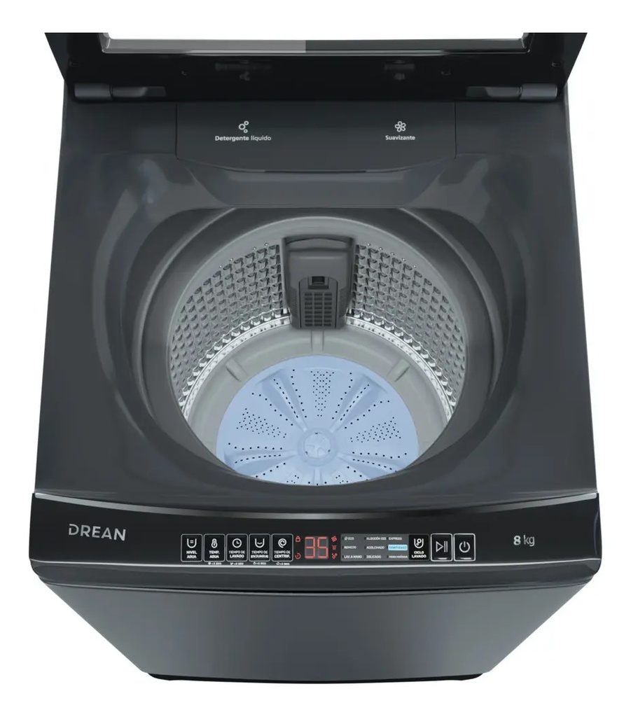 Lavarropas Drean Lpdr0865iLG 8kg Carga Superior Silver Gris