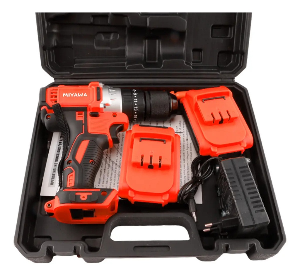 Taladro Percutor Miyawa Mil-tp13 13mm 1420rpm Ion Litio 18v Rojo 50 Hz