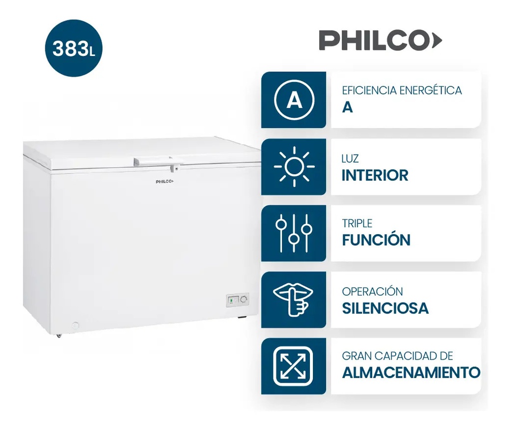 Freezer De Pozo Philco Phch410bm 383l Color Blanco Blanco