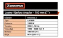 Lustralijadora Angular Dowen Pagio La180p 180mm Naranja 50 Hz