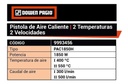 Pistola Aire Caliente 1850w 2temperatura Dowen Pagio 9993456 Naranja