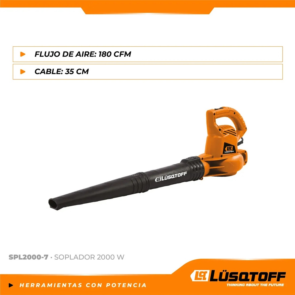 Sopladora De Hojas Lusqtoff Spl2000-7 2000w 13500rpm Naranja