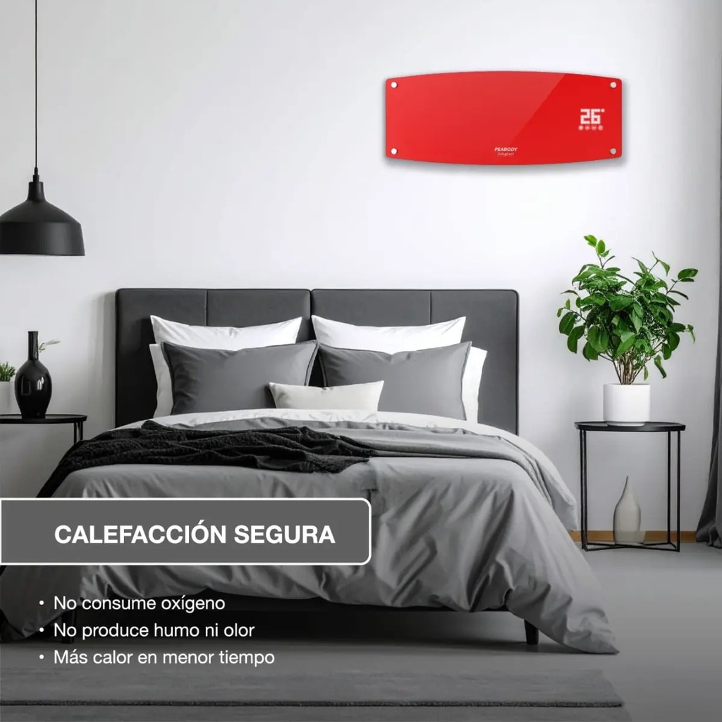Caloventor Split Peabody De Pared Pe-cv20r Display Touch Led Rojo