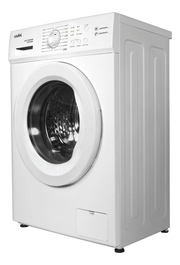 Lavarropas Codini Aiafe6010b 6kg Inverter Frontal Blanco Blanco