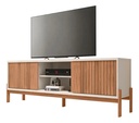 Rack Para Tv Caemmun Tannen 1.80 Hasta 72  Freijo Off White Marrón Oscuro