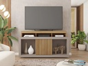 Rack Para Tv Dragon Con 1 Puerta, Rasgado, De Hasta 55 Pulgadas, Color Gris Oscuro