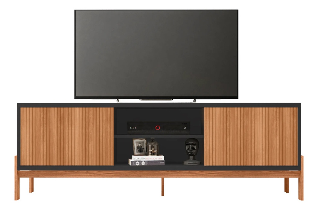 Rack Tv Caemmun Tannen 1.80 Hasta 72 Pulgadas Preto Freijo Negro