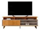 Rack Tv Dj Moveis Flow 1.80 Hasta 70 Pulgadas Cedro Bali Freijo/off White