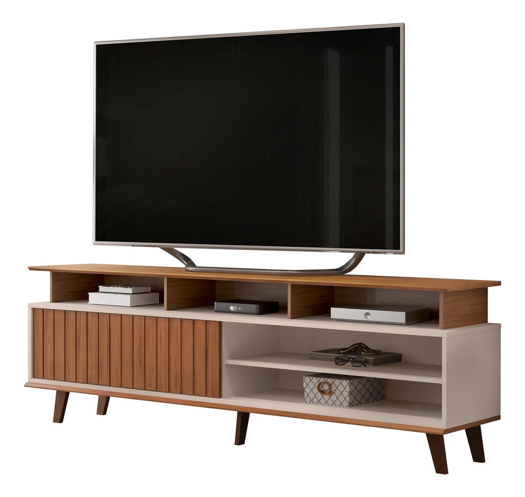 Rack Tv Dj Moveis Flow 1.80 Hasta 60  Freijo Off White Freijo/off White
