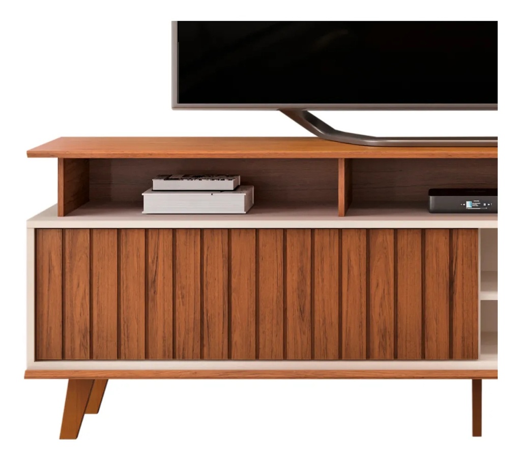 Rack Tv Dj Moveis Flow 1.80 Hasta 60  Freijo Off White Freijo/off White