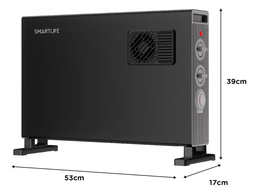 Calefactor Electrico Smartlife Co2000ftpn 2000w Timer Negro Negro