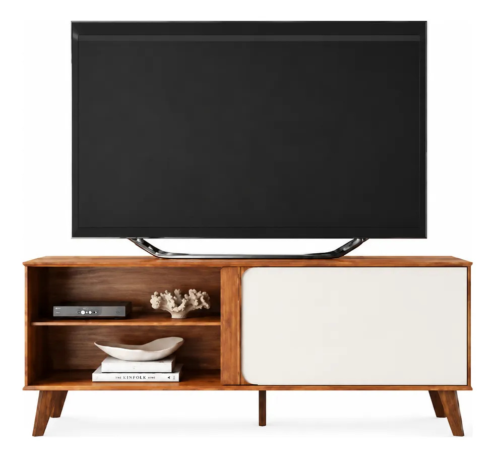 Rack Tv Dj Moveis Peter 1.50 Hasta 65  Freijo Off White Freijo/off White
