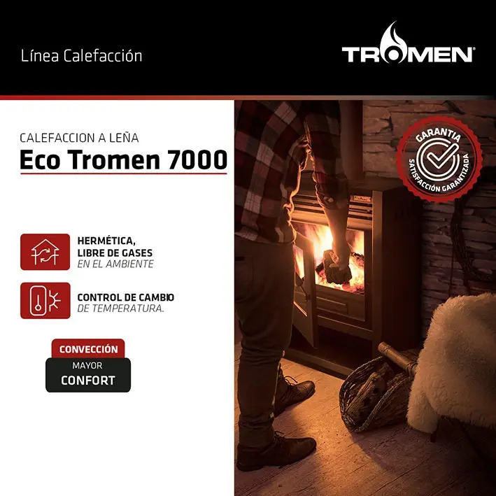 Salamandra Calefactor Tromen Eco 7000 + Kit Enlozad Techo 4