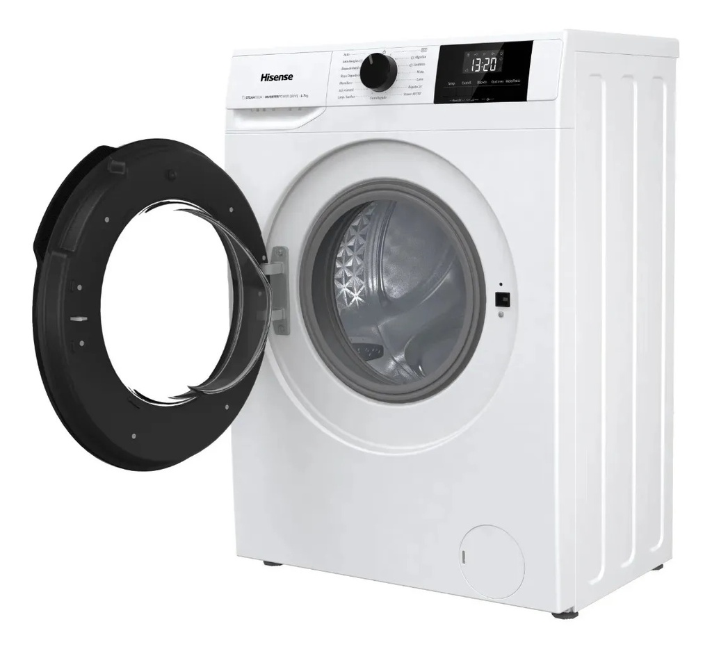 Lavarropas Hisense 6.5 Kg Wfg16541bw Carga Frontal Blanco Blanco