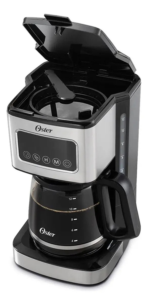 Cafetera De Filtro Oster Bvstdc4403 Pantalla Tactil 12 Tazas Plateado