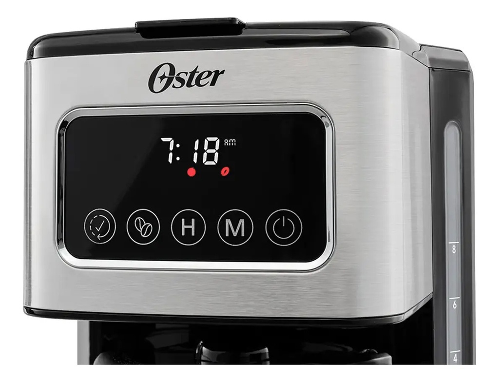 Cafetera De Filtro Oster Bvstdc4403 Pantalla Tactil 12 Tazas Plateado