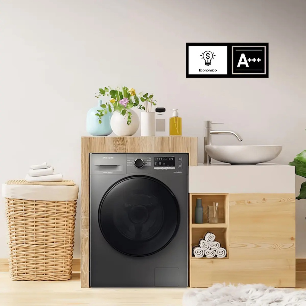 Lavarropas Samsung 7kg Ww70aa46bx Inverter Carga Frontal Inox