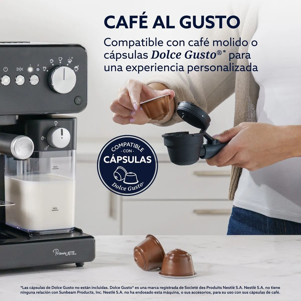 Cafetera Oster Espresso Vstem6604b54 Automatica 15 Bares Negro