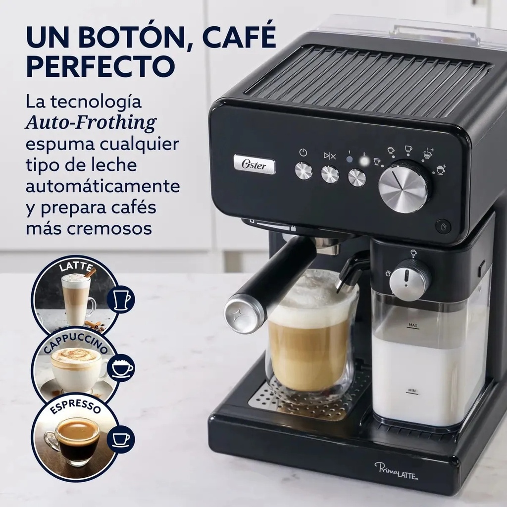 Cafetera Oster Espresso Vstem6604b54 Automatica 15 Bares Negro