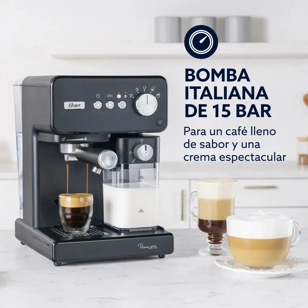 Cafetera Oster Espresso Vstem6604b54 Automatica 15 Bares Negro