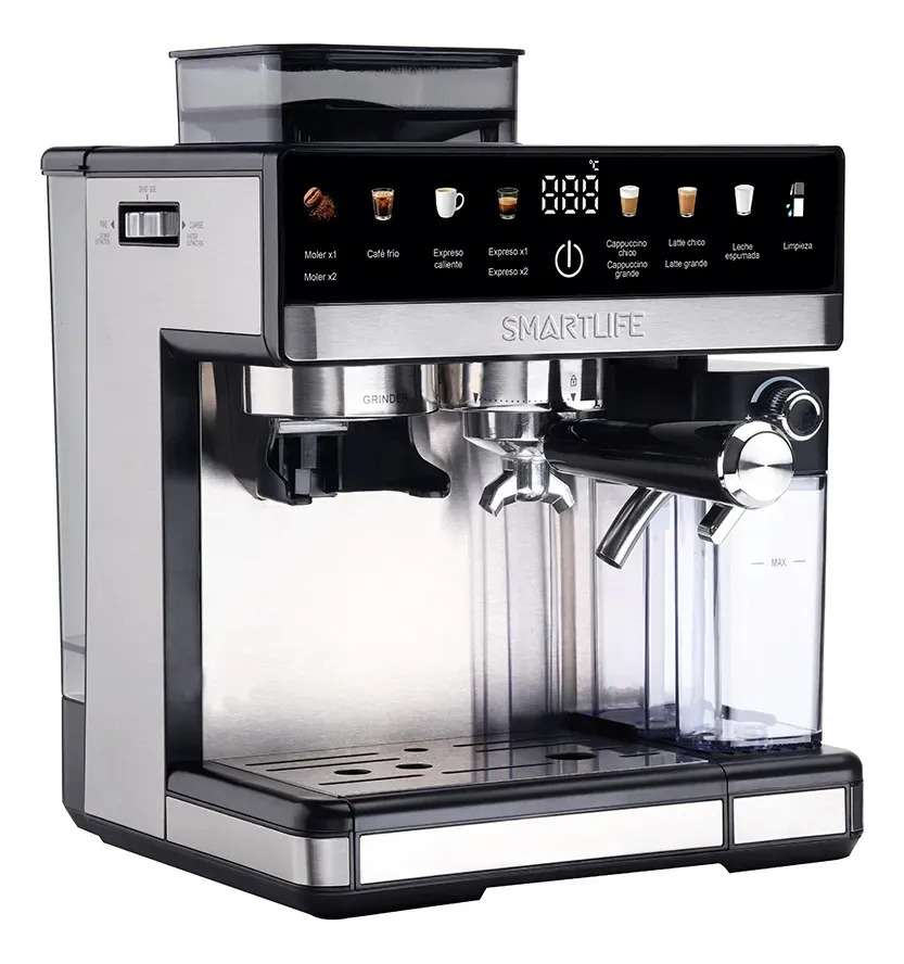 Cafetera Smart Life Expresso Sl-ecgdm5750 Dig C/molinillo Inox, Negro