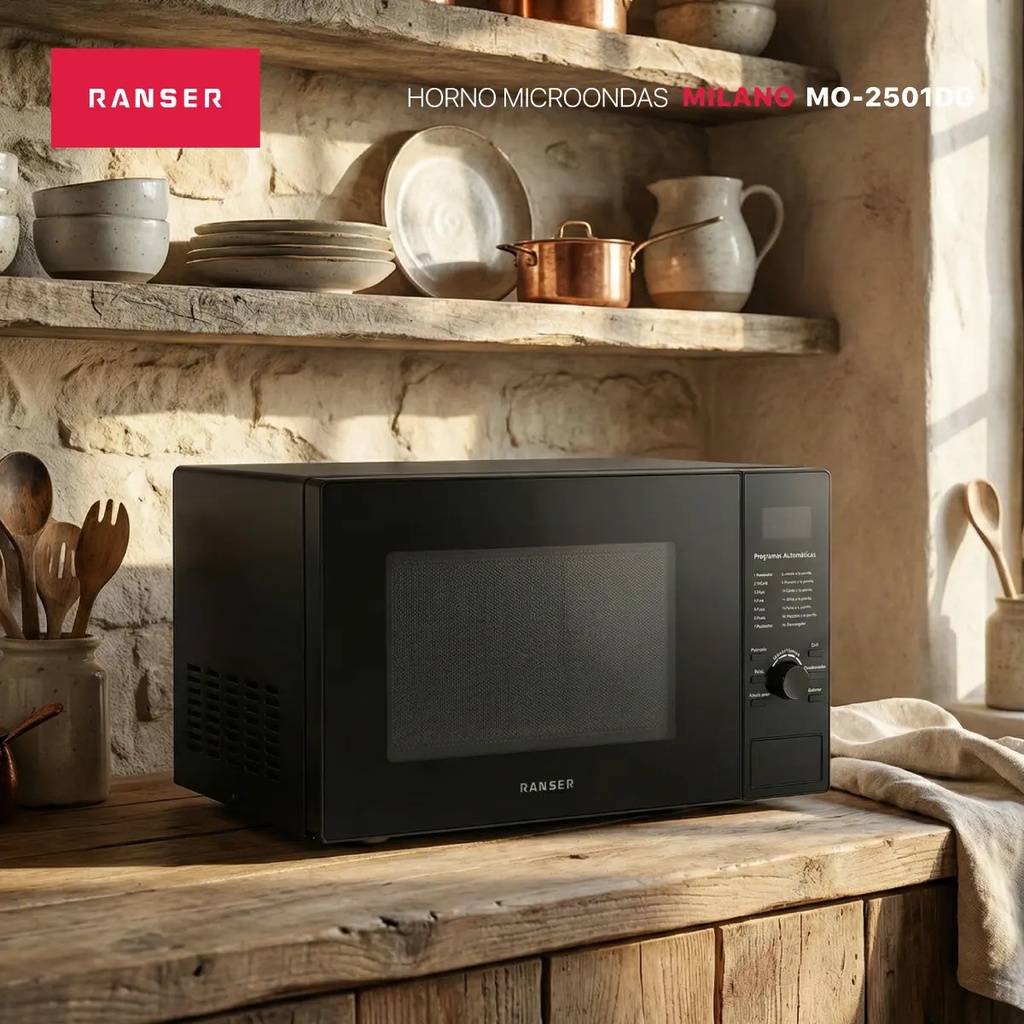 Microondas Ranser Milano Mo-2501dg 25l Grill Digital Negro