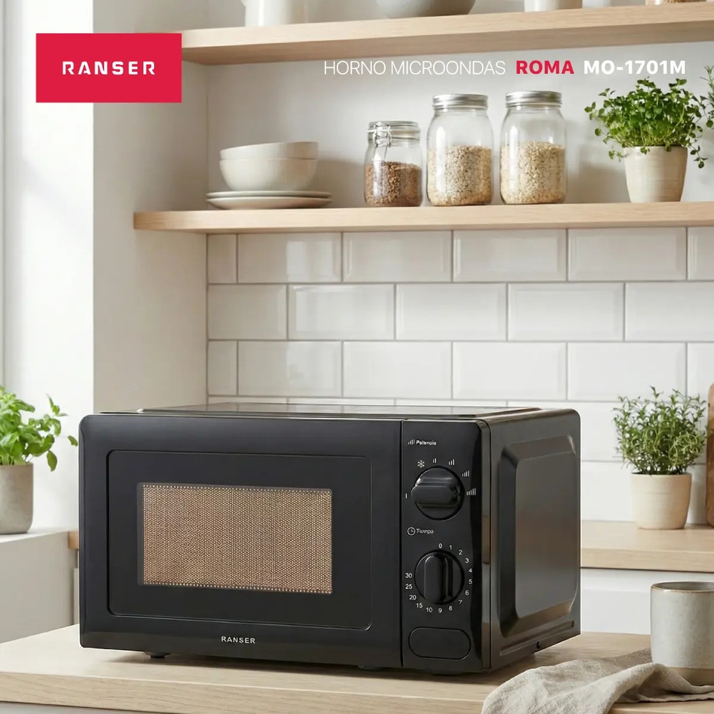 Microondas Ranser Roma Mo-1701m 20l Mecanico 700l Negro