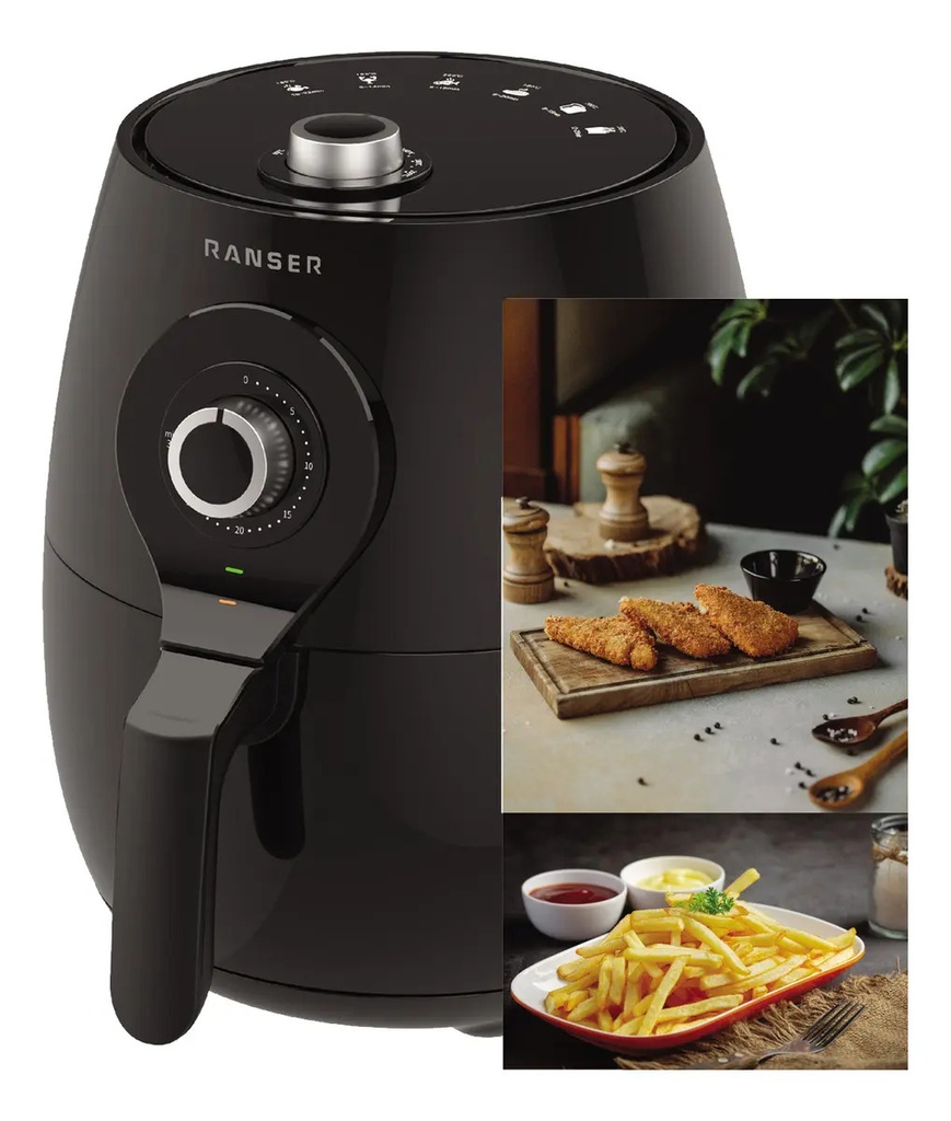 Freidora De Aire Ranser Amalfi Af-400 6 L Mecanica 1400w Negro