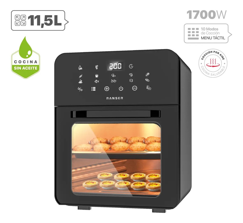 Freidora De Aire Y Horno Ranser Furore Af-8777 11.5l 1700w Negro