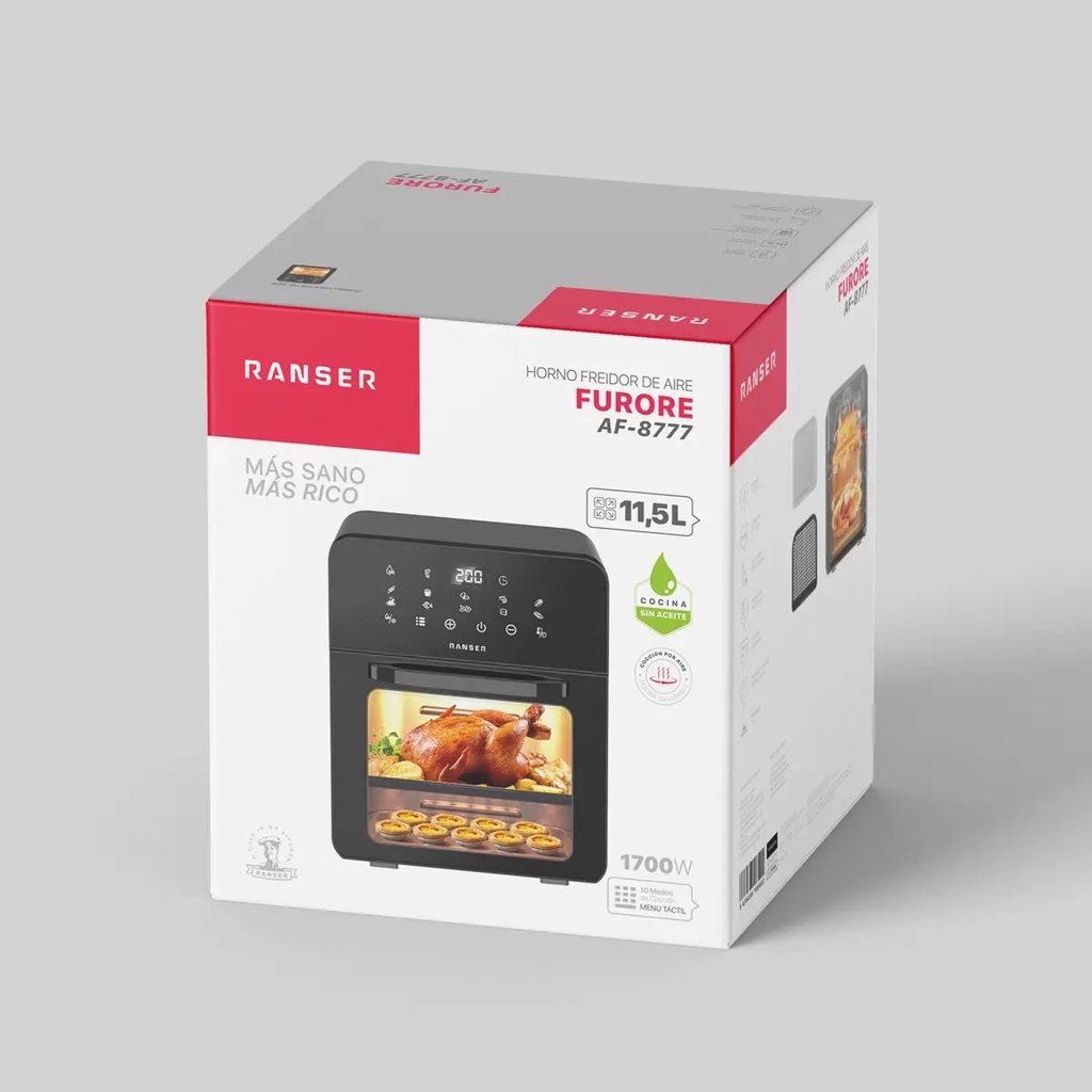 Freidora De Aire Y Horno Ranser Furore Af-8777 11.5l 1700w Negro