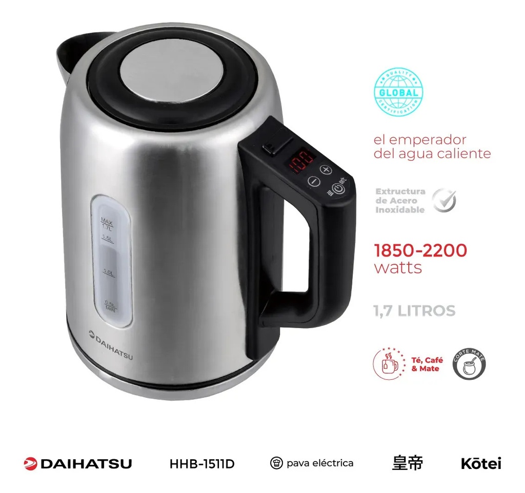 Pava Electrica Daihatsu Hhb-1511d 1.7l Acero Inoxidable Gris