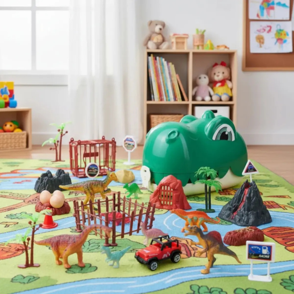 Juguete Dinosaurio Zippy Cabeza Con Accesorios 48 Piezas
