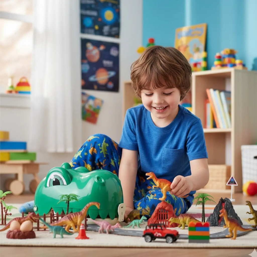 Juguete Dinosaurio Zippy Cabeza Con Accesorios 48 Piezas