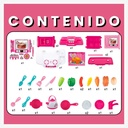 Cocina Kitchen Set Con Luz Y Sonido 32 Piezas 66 Cm Rosa