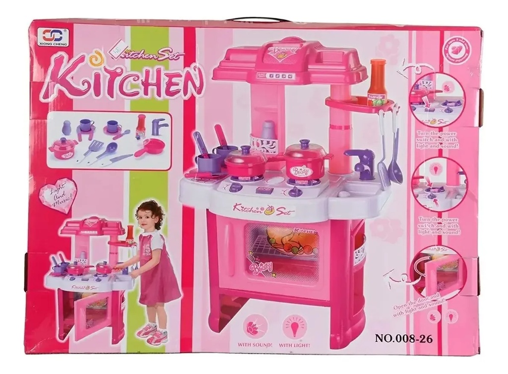 Cocina De Juguete Kitchen Zippy Con Luz Y Sonido Rosa Rosa