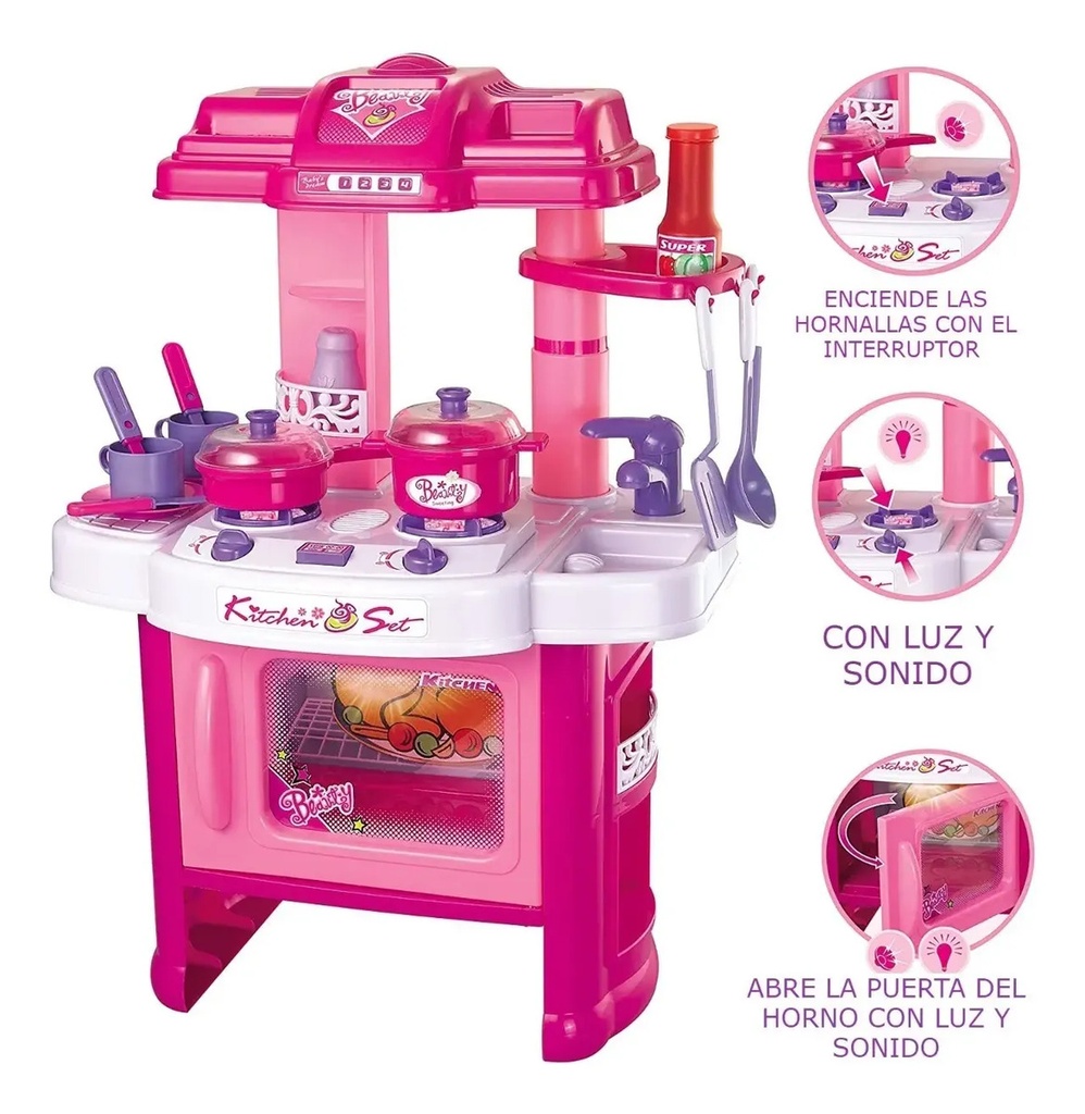 Cocina De Juguete Kitchen Zippy Con Luz Y Sonido Rosa Rosa